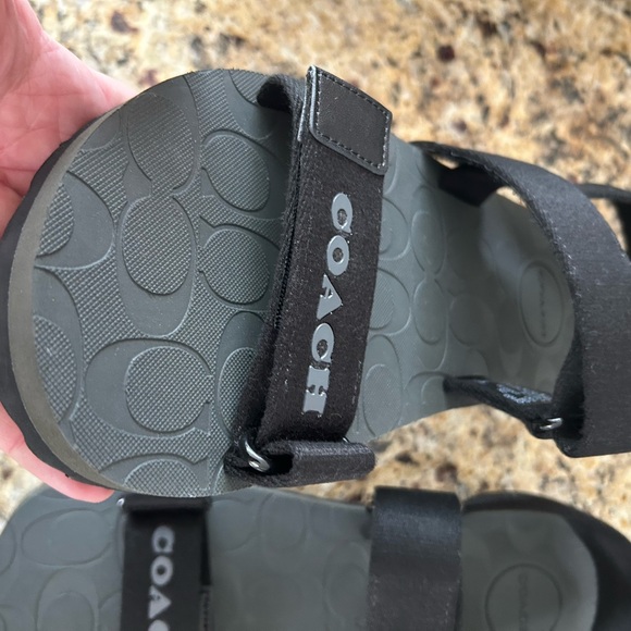 NIB Mens Coach Black Sandals Size 10 - Picture 4 of 8